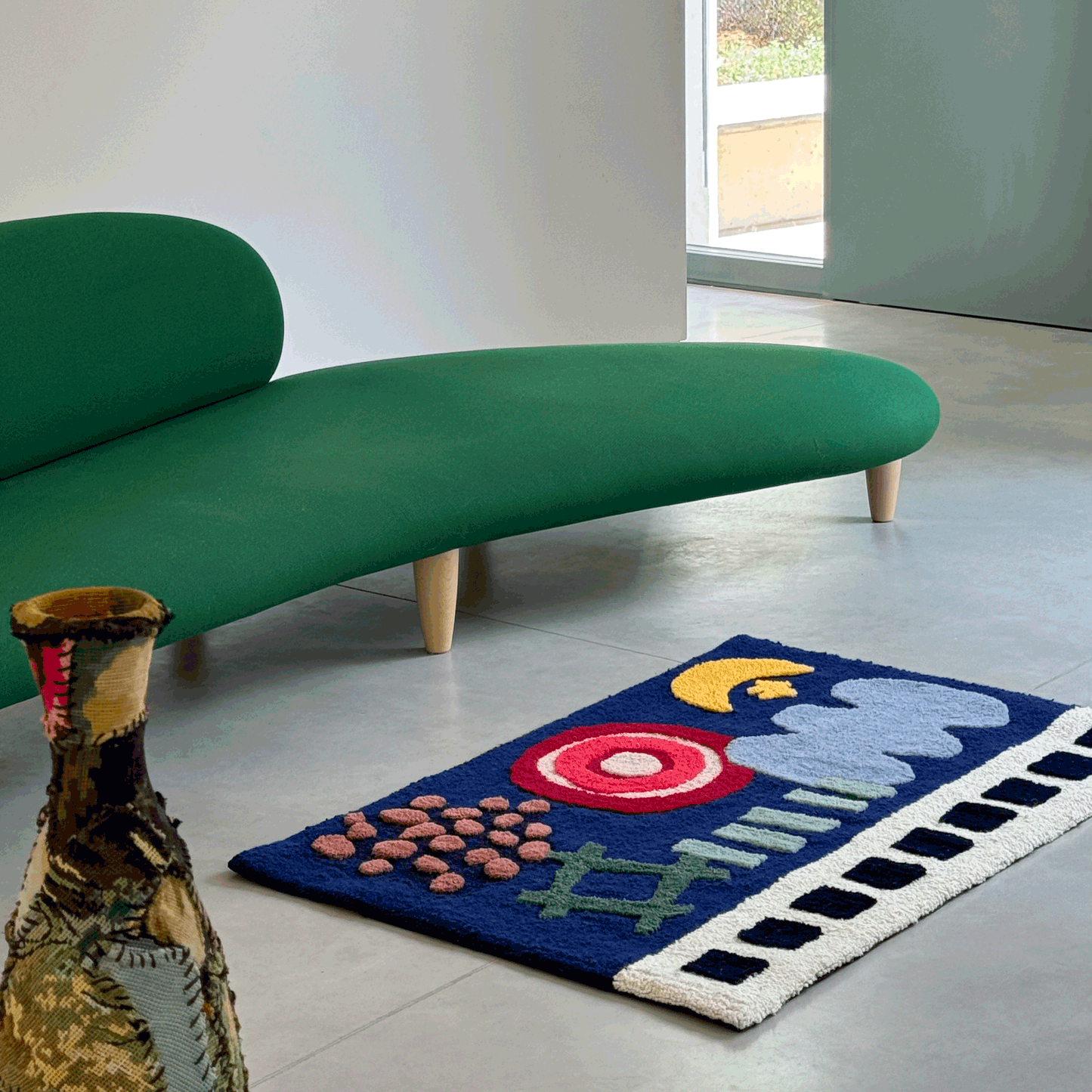 'Divided' one of a kind wall rug