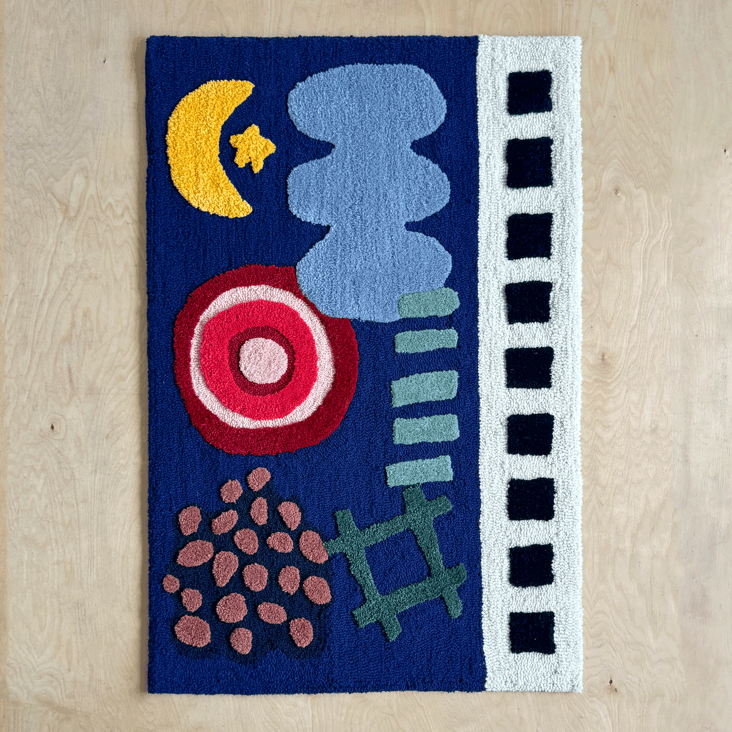 'Divided' one of a kind wall rug
