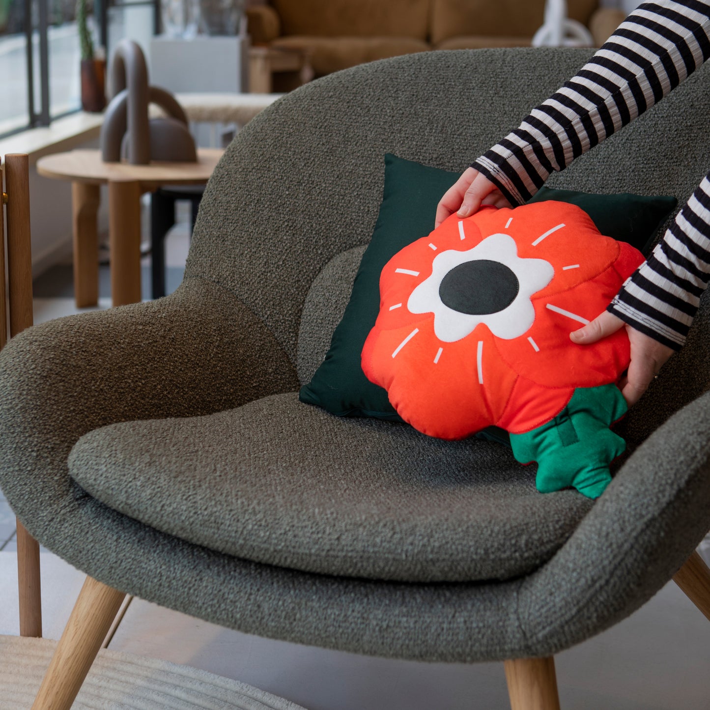 Poppy Flower Cushion