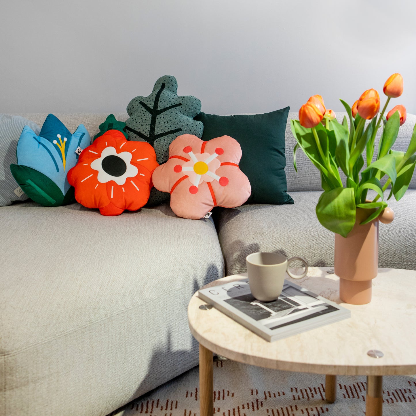 Poppy Flower Cushion